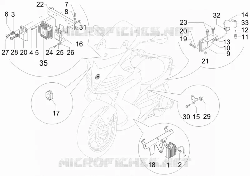 Régulateurs de tension - Centrales electroniques - Bobine H.T. GILERA GILERA-SCOOTER 500 NEXUS 2011  Nexus E3