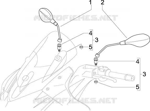 Rétroviseur/s GILERA GILERA-SCOOTER 500 NEXUS 2009  Nexus E3