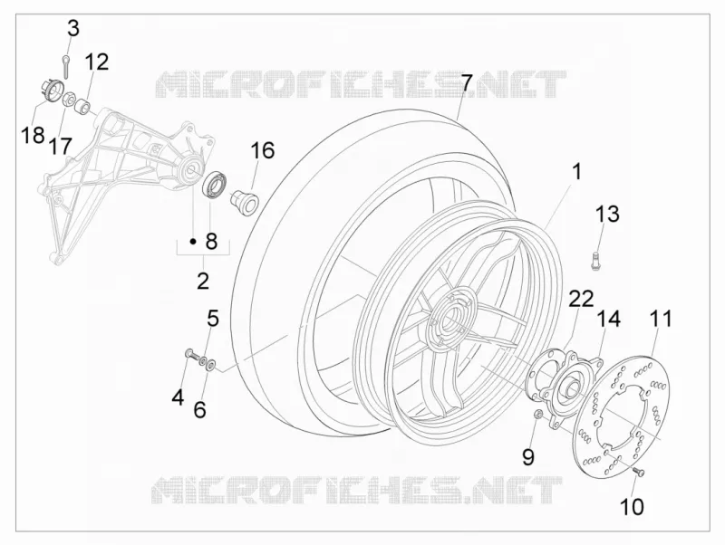 Roue arrière GILERA GILERA-SCOOTER 500 NEXUS 2010  Nexus E3