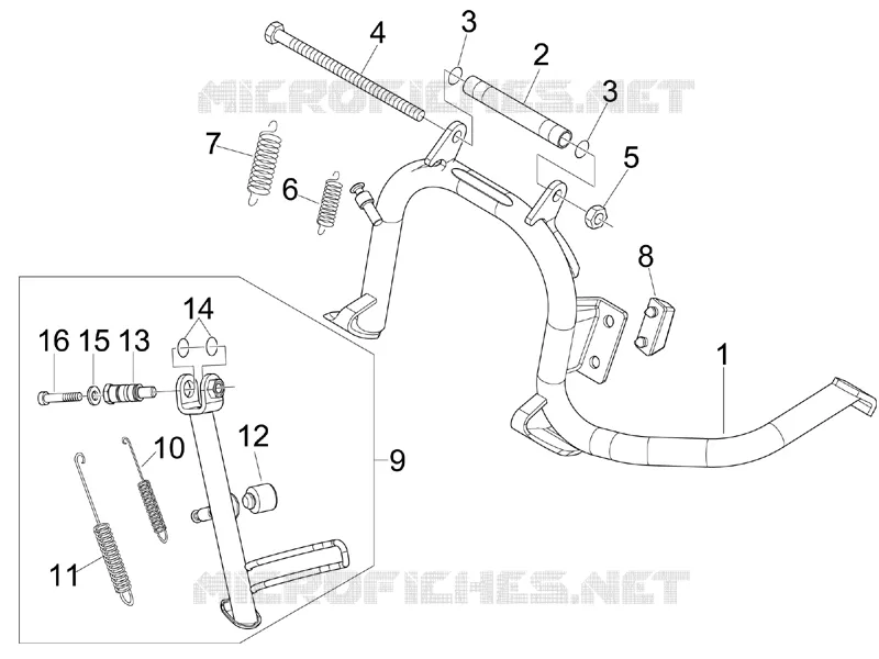 Béquille/s GILERA GILERA-SCOOTER 125 RUNNER 2013  Runner ST 4T E3