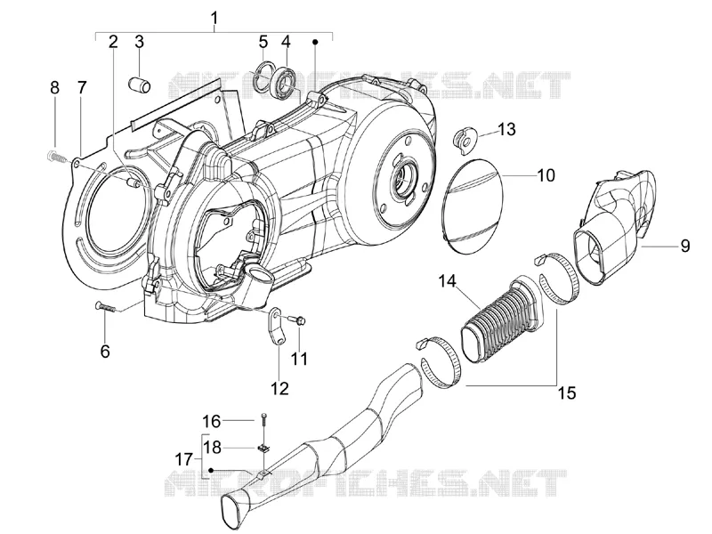 Couvercle carter - Refoidissement carter GILERA GILERA-SCOOTER 125 RUNNER 2011  Runner ST 4T E3