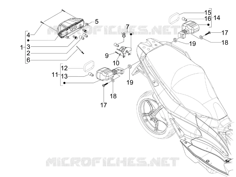 Eclairages arrière - Clignotants GILERA GILERA-SCOOTER 125 RUNNER 2013  Runner ST 4T E3