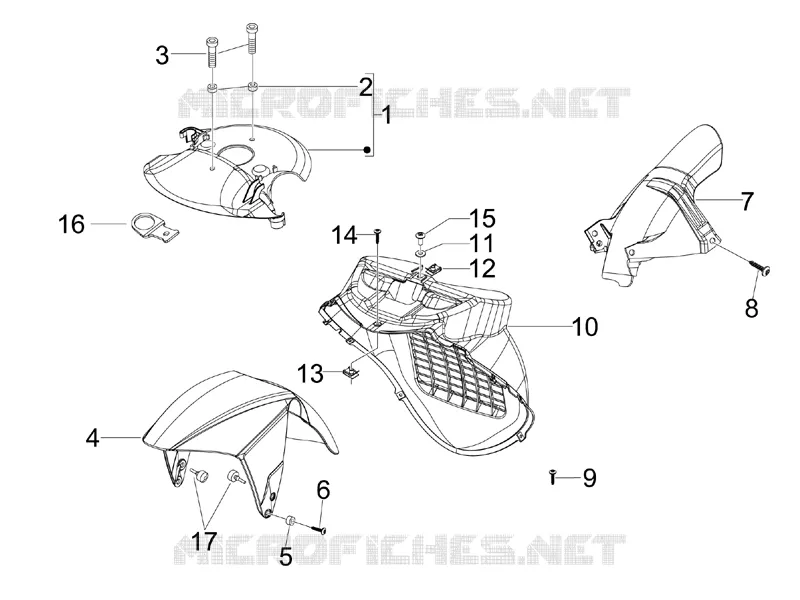 Logement roue - Garde boue GILERA GILERA-SCOOTER 125 RUNNER 2013  Runner ST 4T E3