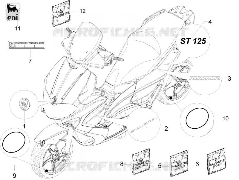 Monogrammes - Decorations GILERA GILERA-SCOOTER 125 RUNNER 2010  Runner ST 4T E3
