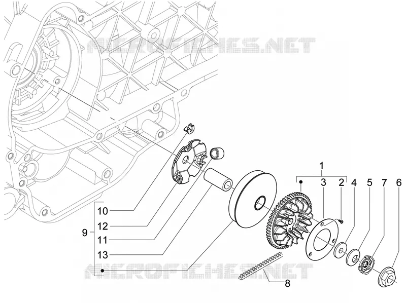 Poulie motrice GILERA GILERA-SCOOTER 125 RUNNER 2012  Runner ST 4T E3