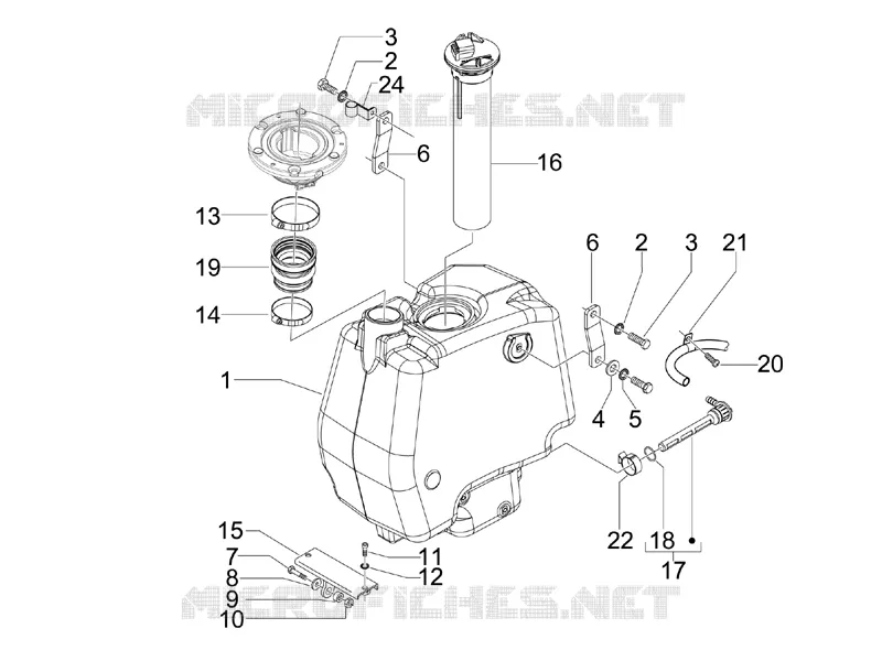 Réservoir carburant GILERA GILERA-SCOOTER 125 RUNNER 2009  Runner ST 4T E3