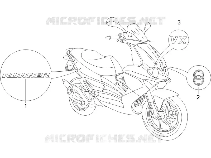 Monogrammes - Decorations GILERA GILERA-SCOOTER 125 RUNNER 2005  Runner VX 4T