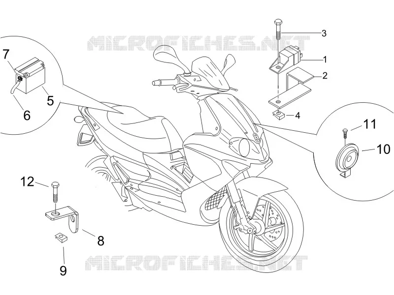Relais - Batterie - Avertisseur sonore GILERA GILERA-SCOOTER 125 RUNNER 2006  Runner VX 4T