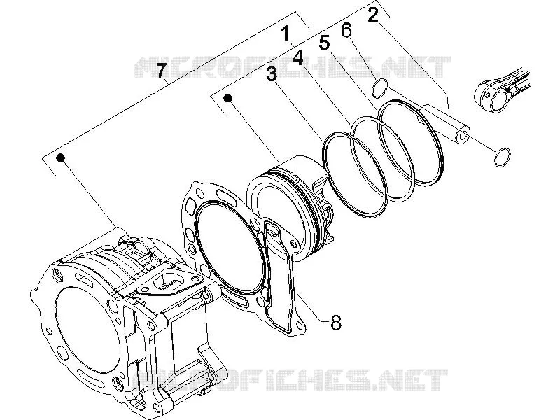 Groupe cylindre-piston-axe GILERA GILERA-SCOOTER 125 RUNNER 2005  Runner VX 4T