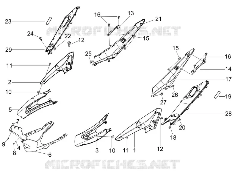 Couvertures laterales - Spoiler GILERA GILERA-SCOOTER 125 RUNNER 2006  Runner VX 4T E3
