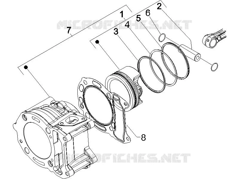 Groupe cylindre-piston-axe GILERA GILERA-SCOOTER 125 RUNNER 2006  Runner VX 4T E3