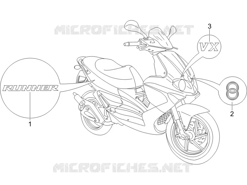 Monogrammes - Decorations GILERA GILERA-SCOOTER 125 RUNNER 2006  Runner VX 4T E3