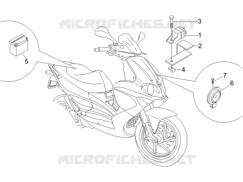 Relais - Batterie - Avertisseur sonore GILERA GILERA-SCOOTER 125 RUNNER 2006  Runner VX 4T E3