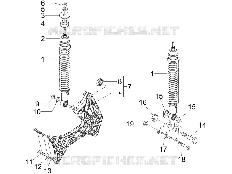 Suspension arrière - Amortisseur/s GILERA GILERA-SCOOTER 125 RUNNER 2006  Runner VX 4T E3
