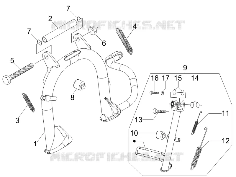 Béquille/s GILERA GILERA-SCOOTER 125 RUNNER 2007  Runner VX 4T E3