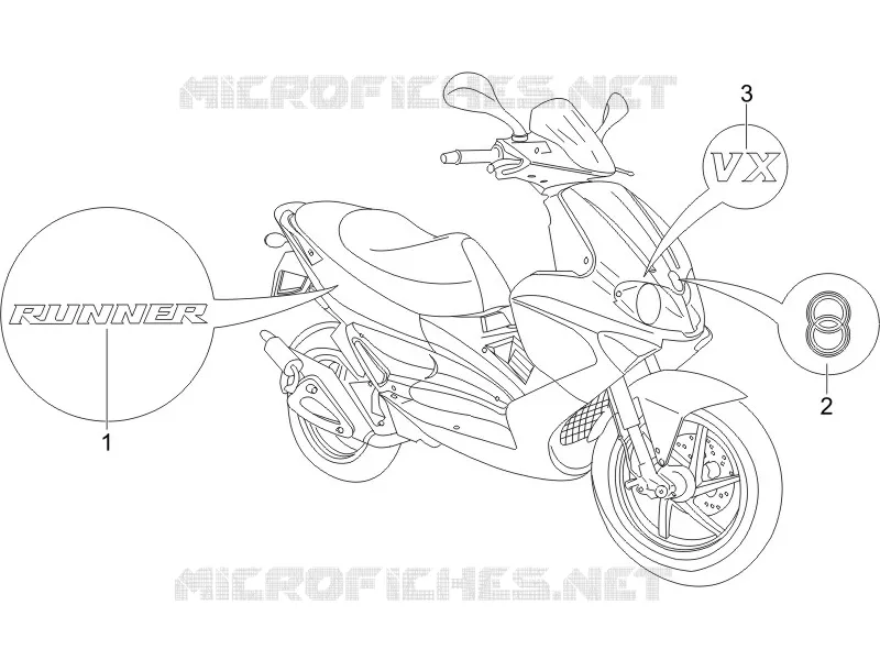 Monogrammes - Decorations GILERA GILERA-SCOOTER 125 RUNNER 2007  Runner VX 4T E3