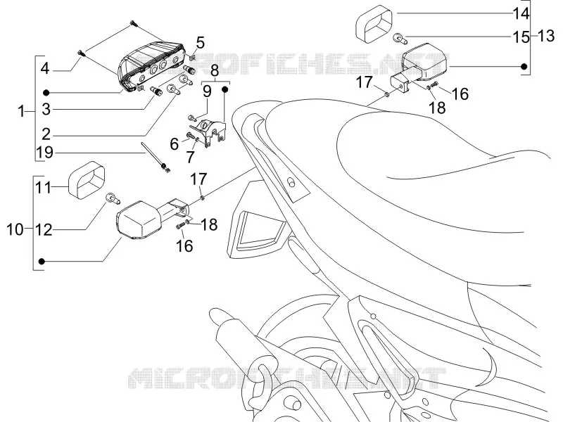 Eclairages arrière - Clignotants GILERA GILERA-SCOOTER 125 RUNNER 2007  Runner VX 4T E3 Serie Speciale