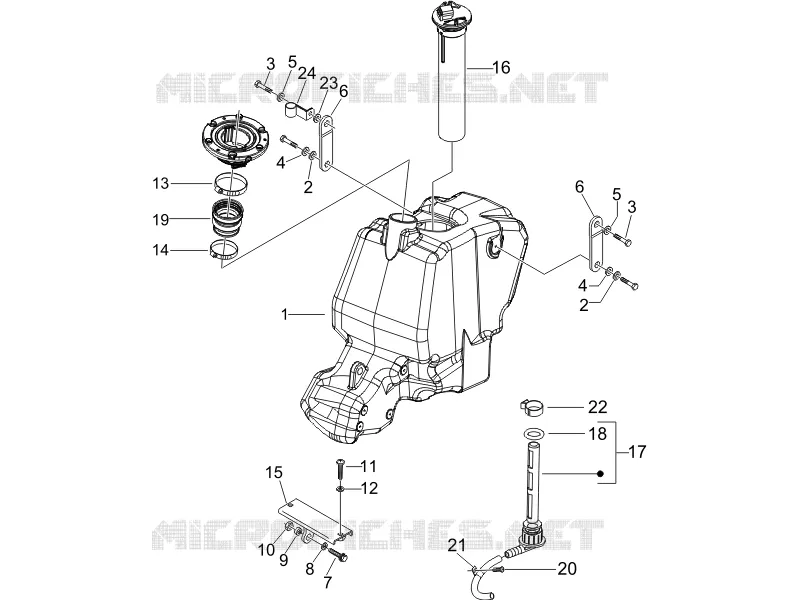 Réservoir carburant GILERA GILERA-SCOOTER 125 RUNNER 2007  Runner VX 4T E3 Serie Speciale