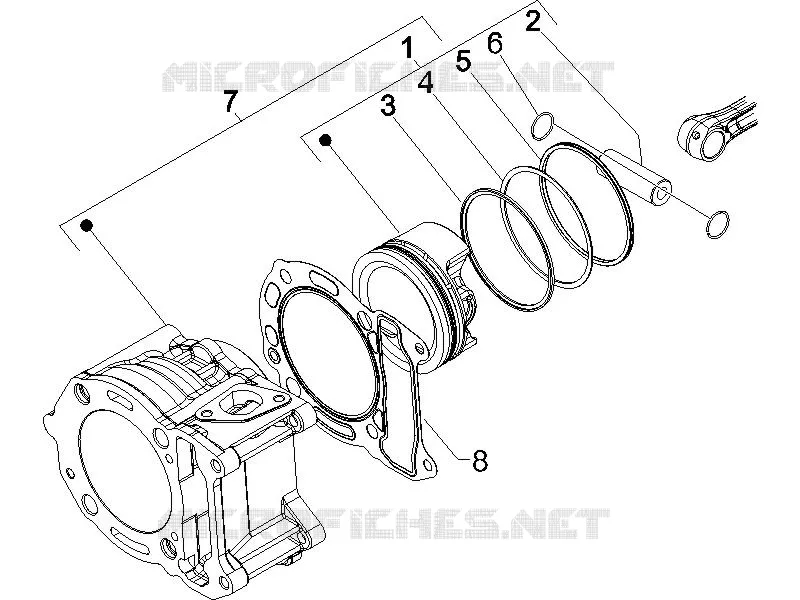 Groupe cylindre-piston-axe GILERA GILERA-SCOOTER 125 RUNNER 2005  Runner VX 4T Race