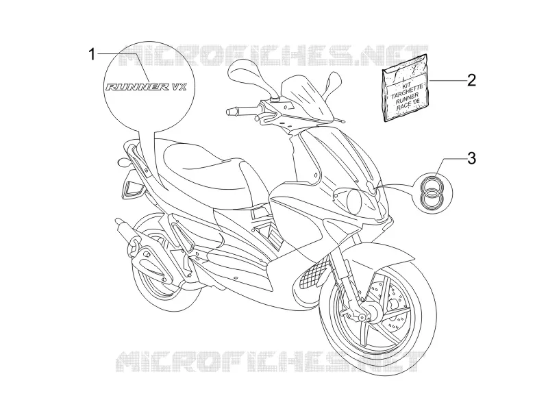 Monogrammes - Decorations GILERA GILERA-SCOOTER 125 RUNNER 2006  Runner VX 4T Race E3