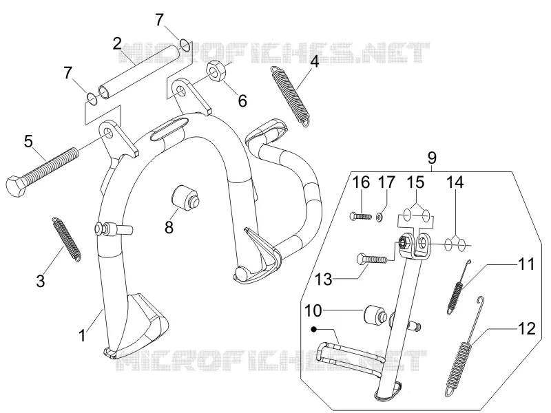 Béquille/s GILERA GILERA-SCOOTER 125 RUNNER 2006  Runner VX 4T Race E3