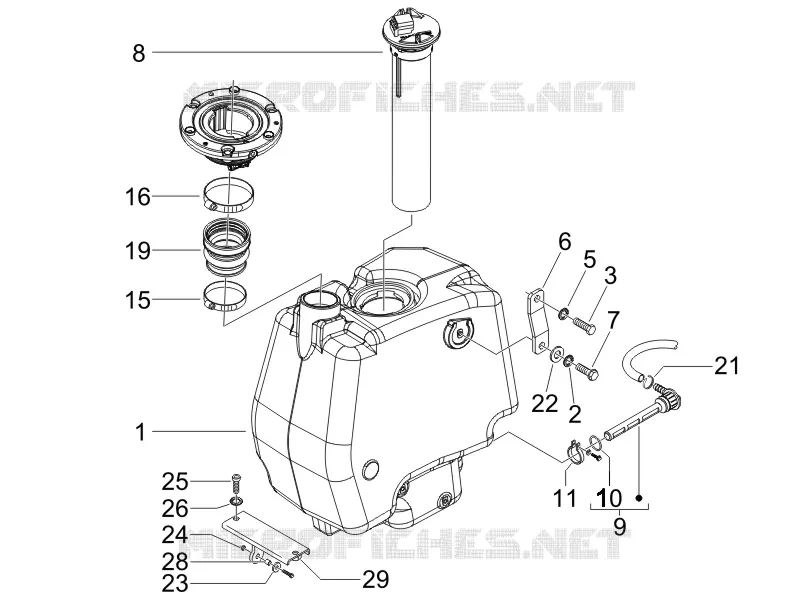 Réservoir carburant GILERA GILERA-SCOOTER 125 RUNNER 2007  Runner VX 4T -SC