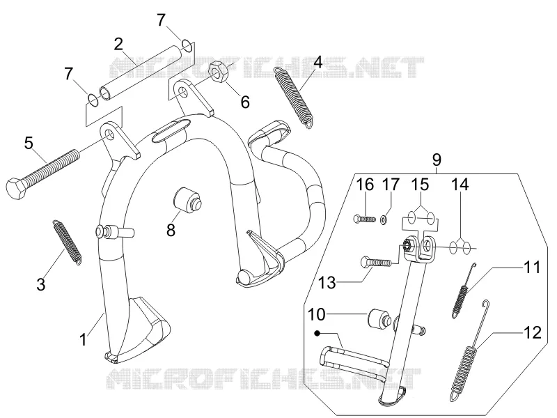 Béquille/s GILERA GILERA-SCOOTER 125 RUNNER 2006  Runner VX 4T -SC- E3