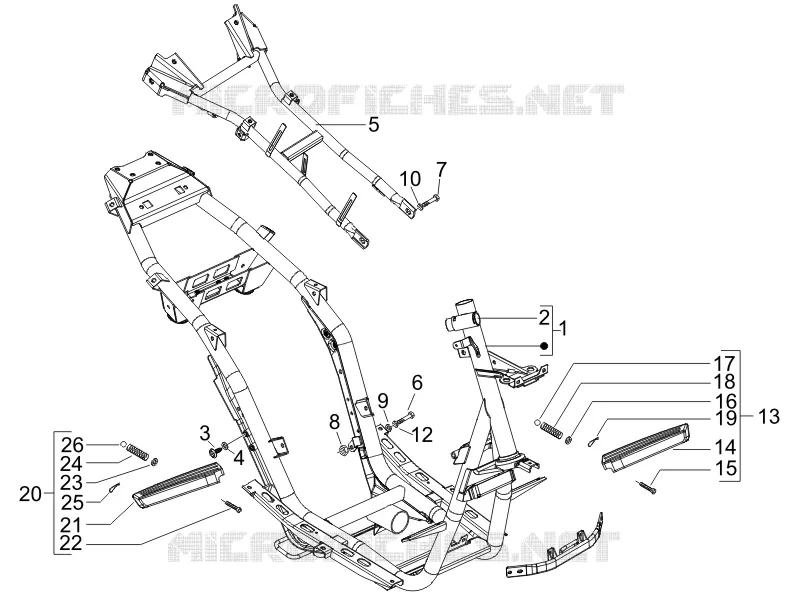 Châssis/coque GILERA GILERA-SCOOTER 125 RUNNER 2006  Runner VX 4T -SC- E3