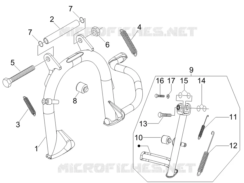 Béquille/s GILERA GILERA-SCOOTER 125 RUNNER 2006  Runner VX 4T -SC- E3