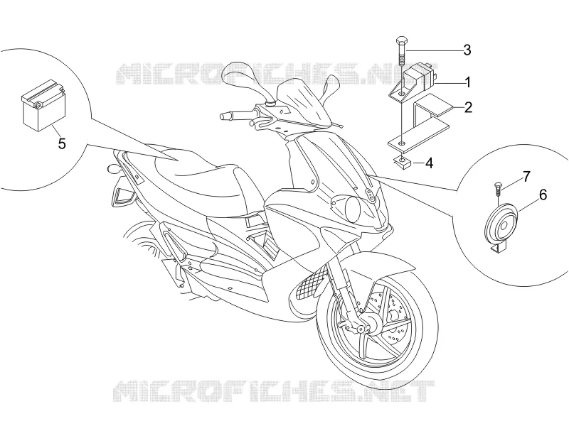 Relais - Batterie - Avertisseur sonore GILERA GILERA-SCOOTER 125 RUNNER 2006  Runner VX 4T -SC- E3