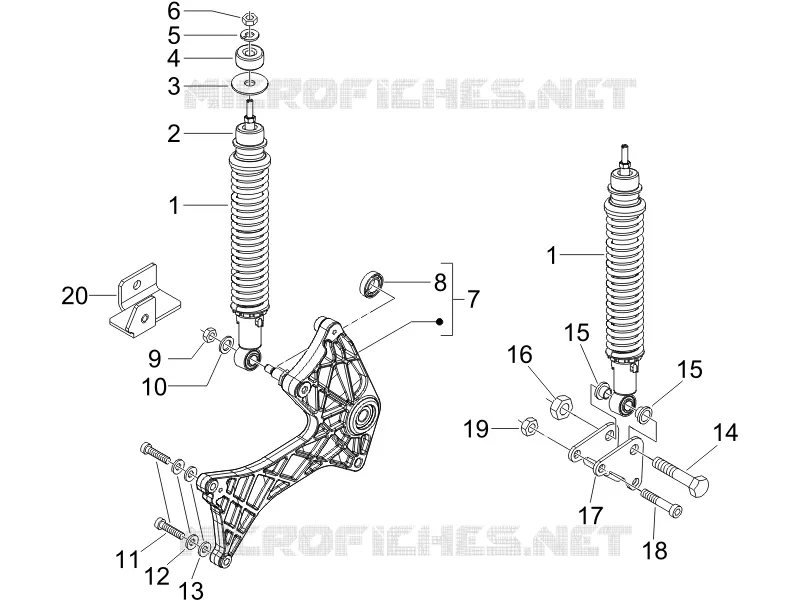Suspension arrière - Amortisseur/s GILERA GILERA-SCOOTER 125 RUNNER 2006  Runner VX 4T -SC- E3