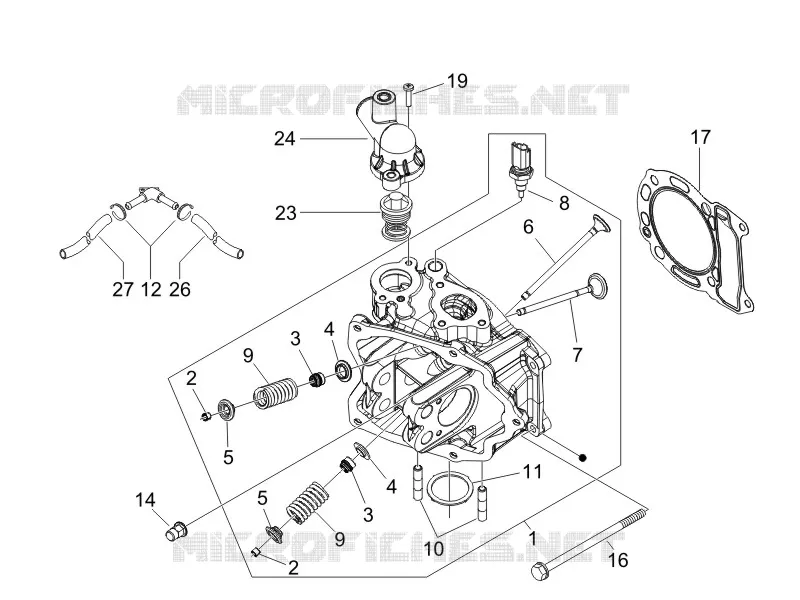 Ensemble culasse - Soupape GILERA GILERA-SCOOTER 200 RUNNER 2006  Runner VXR 4T Race E3
