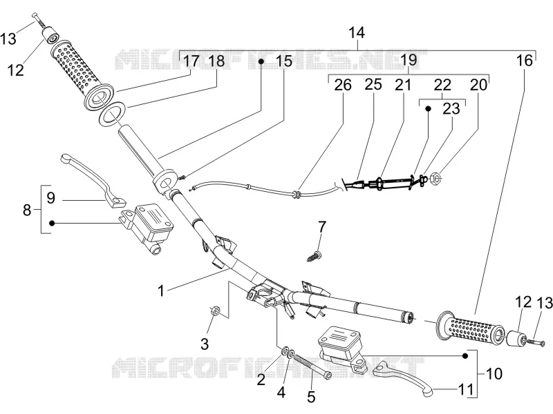 Guidon - Maître cylindre GILERA GILERA-SCOOTER 200 RUNNER 2006  Runner VXR 4T Race E3