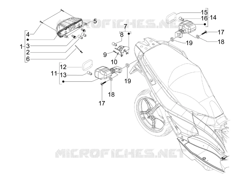Eclairages arrière - Clignotants GILERA GILERA-SCOOTER 200 RUNNER 2011  Runner ST 4T E3