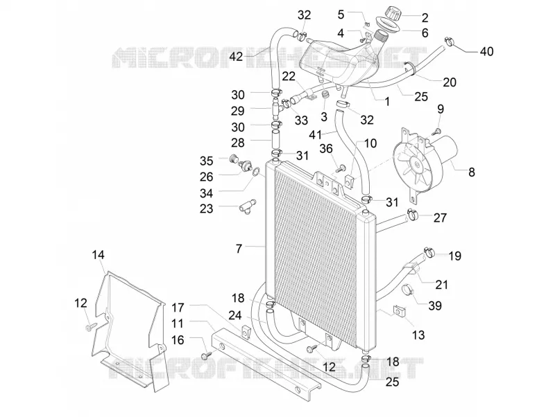 Instalation de refoidissement GILERA GILERA-SCOOTER 200 RUNNER 2008  Runner ST 4T E3