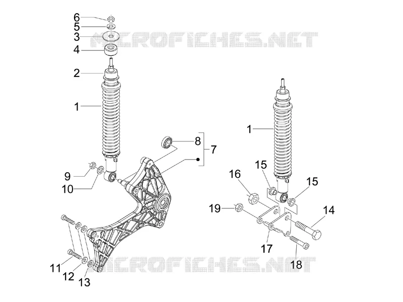 Suspension arrière - Amortisseur/s GILERA GILERA-SCOOTER 200 RUNNER 2008  Runner ST 4T E3