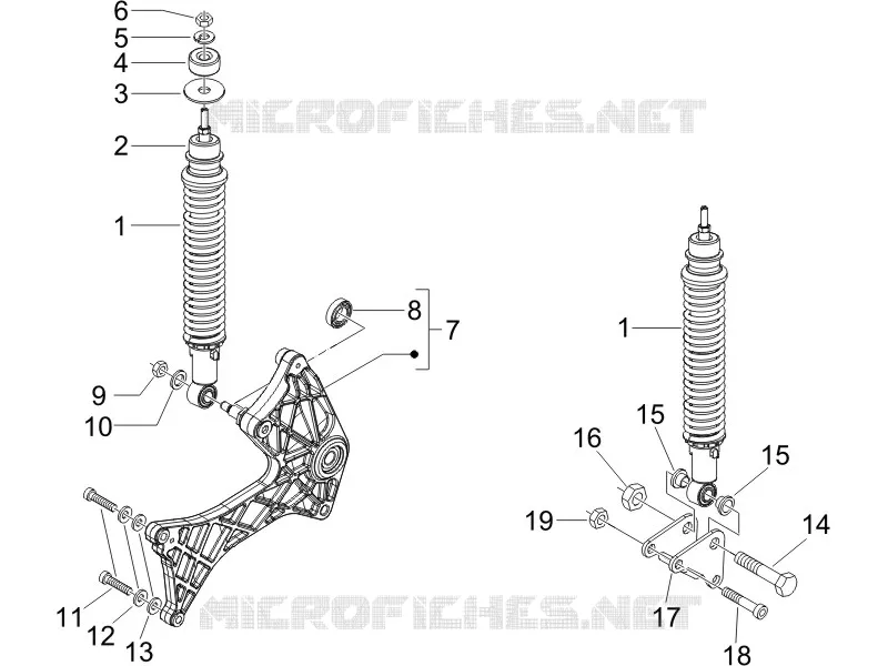 Suspension arrière - Amortisseur/s GILERA GILERA-SCOOTER 200 RUNNER 2005  Runner VXR 4T