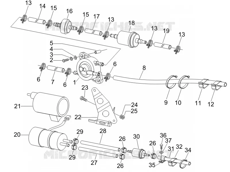Instalation de l'alimentation GILERA GILERA-SCOOTER 200 RUNNER 2006  Runner VXR 4T E3