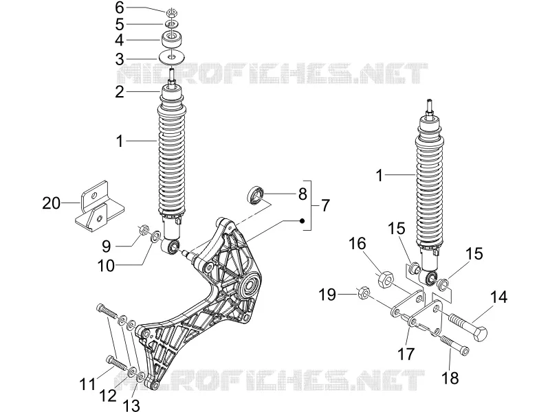 Suspension arrière - Amortisseur/s GILERA GILERA-SCOOTER 200 RUNNER 2006  Runner VXR 4T E3