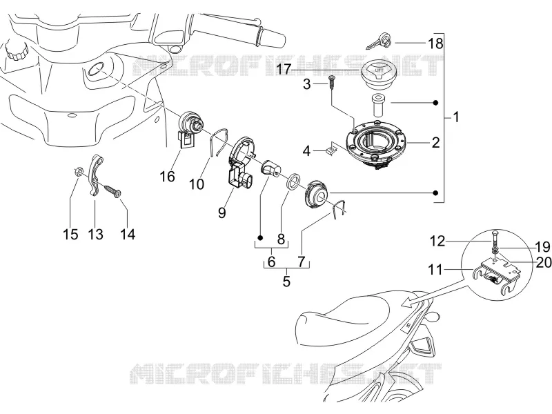 Serrures GILERA GILERA-SCOOTER 200 RUNNER 2005  Runner VXR 4T Race