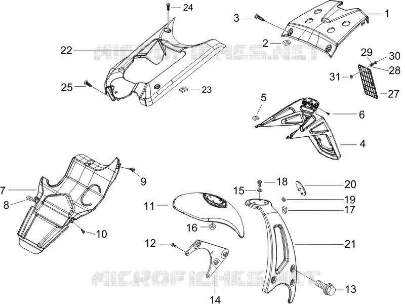 Couvercle arrière - Pare-boue GILERA GILERA-SCOOTER 50 RUNNER 2006  Runner Pure Jet
