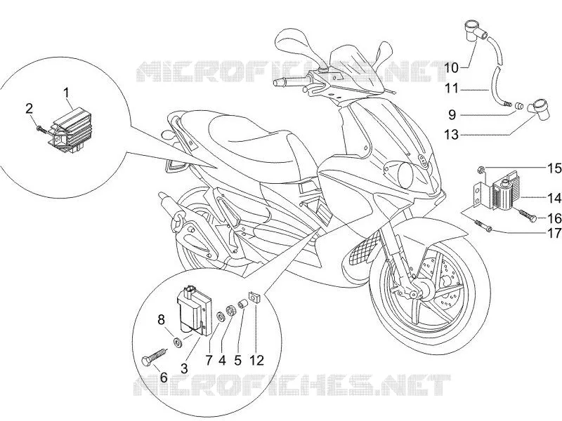 Régulateurs de tension - Centrales electroniques - Bobine H.T. GILERA GILERA-SCOOTER 50 RUNNER 2005  Runner Pure Jet
