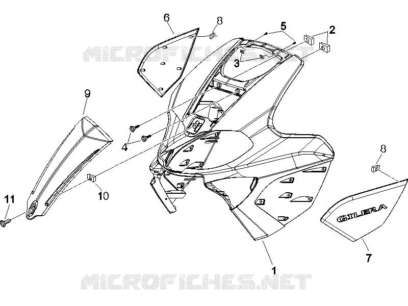 Tablier avant GILERA GILERA-SCOOTER 50 RUNNER 2006  Runner Pure Jet