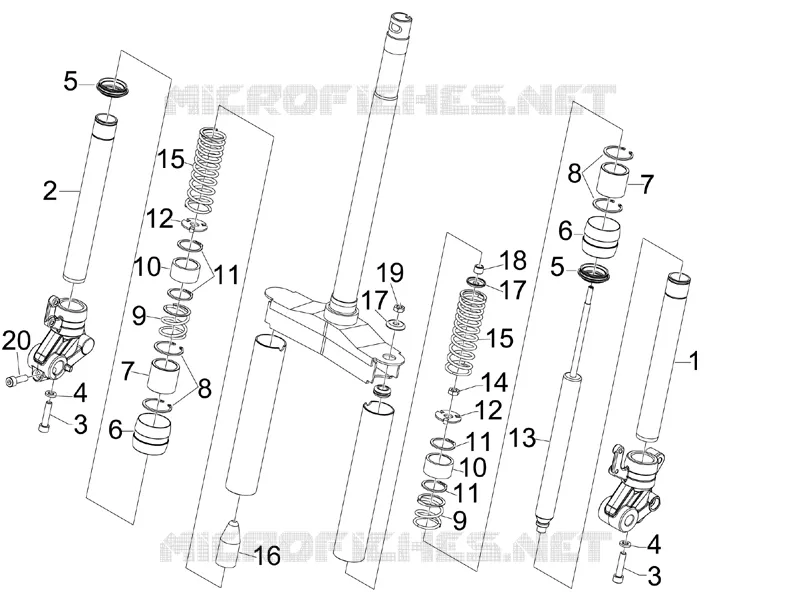 Composants de la fourche (MVP) GILERA GILERA-SCOOTER 50 RUNNER 2005  Runner Pure Jet