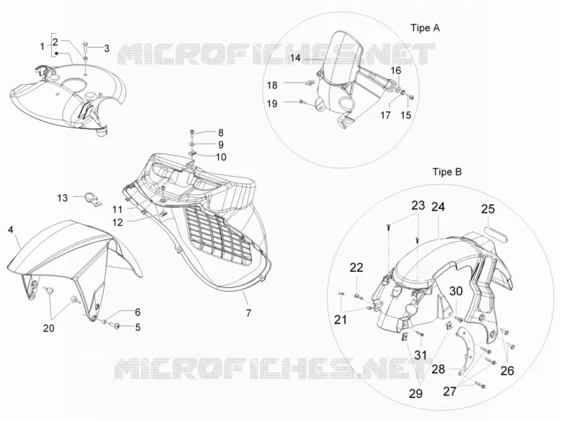 Logement roue - Garde boue GILERA GILERA-SCOOTER 50 RUNNER 2010  Runner Pure Jet