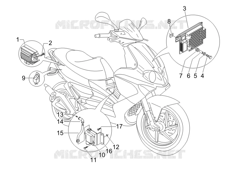 Régulateurs de tension - Centrales electroniques - Bobine H.T. GILERA GILERA-SCOOTER 50 RUNNER 2005  Runner Pure Jet Race