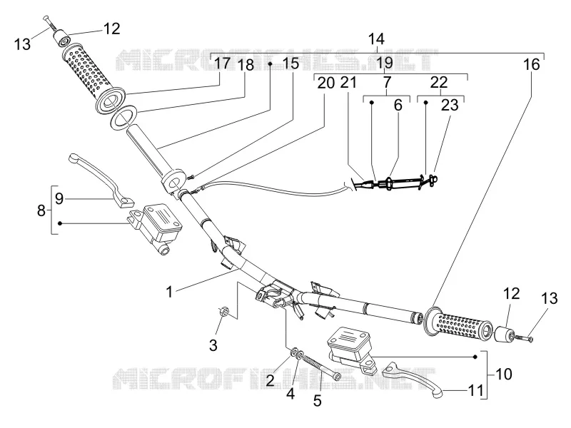 Guidon - Maître cylindre GILERA GILERA-SCOOTER 50 RUNNER 2006  Runner Pure Jet Race