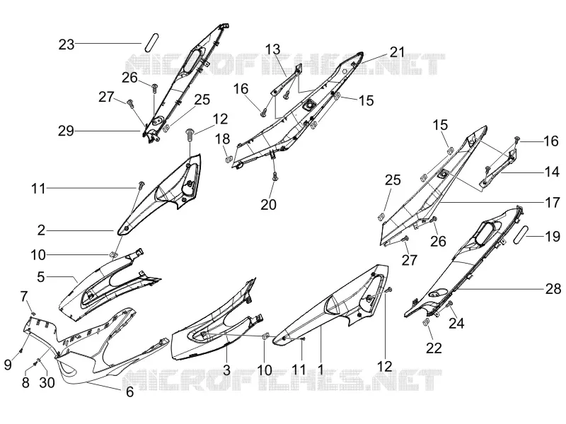 Couvertures laterales - Spoiler GILERA GILERA-SCOOTER 50 RUNNER 2005  Runner Pure Jet -SC