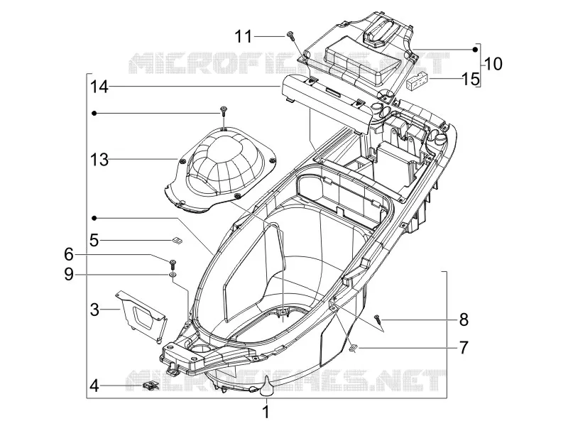 Logement casque - Dessous de selle GILERA GILERA-SCOOTER 50 RUNNER 2006  Runner Pure Jet -SC