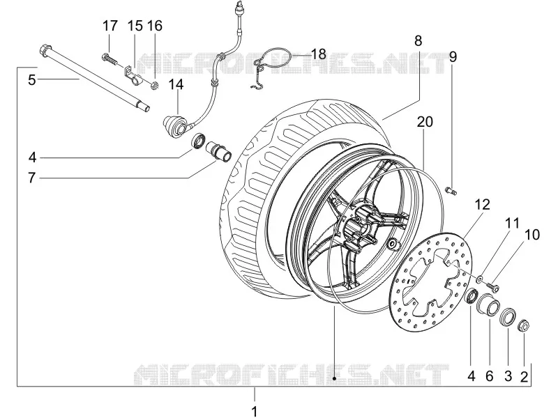Roue avant GILERA GILERA-SCOOTER 50 RUNNER 2006  Runner Pure Jet -SC